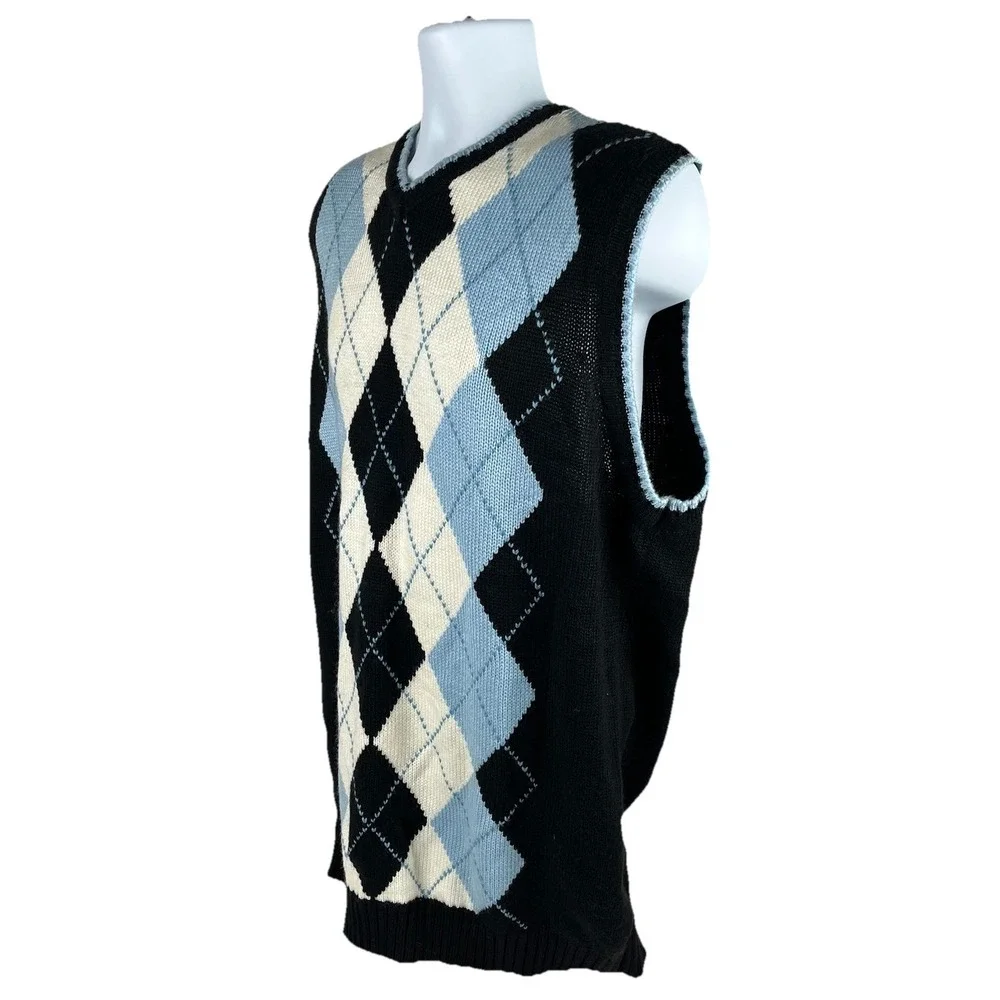 Dtek Jeans Vintage Y2K‎ Argyle Sweater Vest Men's XL